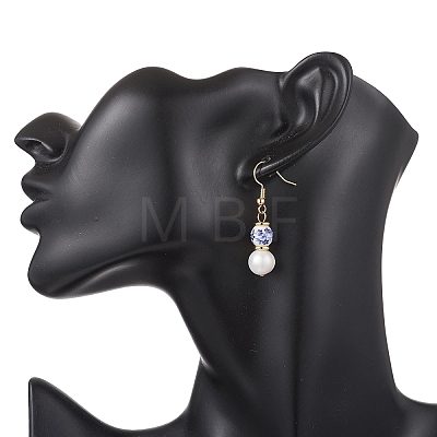 2 Pairs Round Brass Dangle Earrings EJEW-JE06878-1