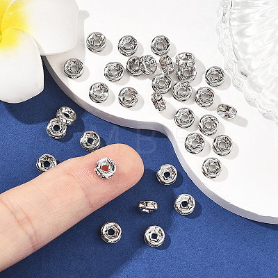 SHEGRACE Brass Micro Pave Clear Cubic Zirconia Spacer Beads XGRQ1U396-362P-1