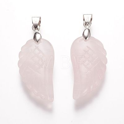 Natural Rose Quartz Pendants LS-G-E339-02H-1