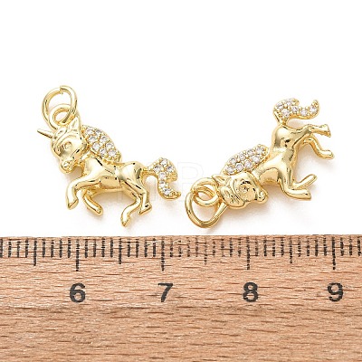Brass Micro Pave Clear Cubic Zirconia Pendants CU-E003-18G-04-1
