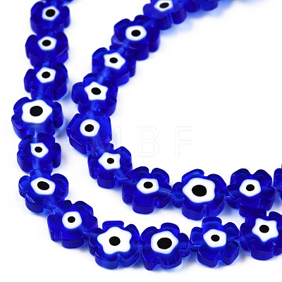 Handmade Evil Eye Lampwork Beads Strands LAMP-N029-018-02-1