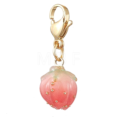 Flower Epoxy Resin Pendant Decoration HJEW-JM02306-1