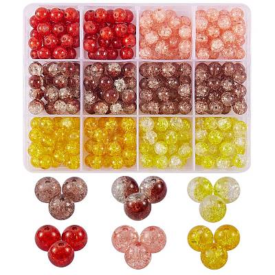 300Pcs 6 Colors Spray Painted Crackle Glass Beads CCG-SZ0001-11B-1