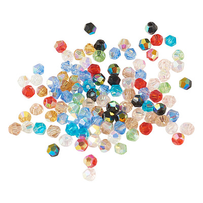 18 Strands 9 Colors AB Color Plated Transparent Glass Beads Strands GLAA-TA0004-44-1