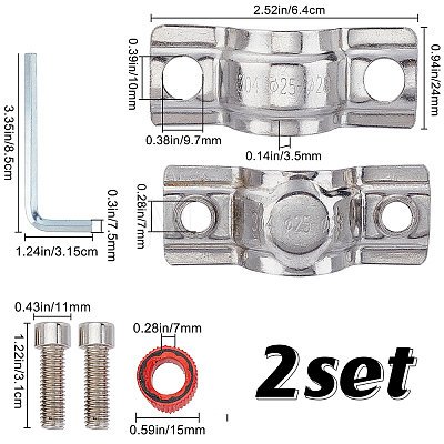 Gorgecraft 2 Sets 304 Stainless Steel Clamps FIND-GF0002-77-1