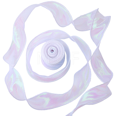5Rolls Flat Rainbow Color Organza Ribbon OCOR-CY0003-29A-1