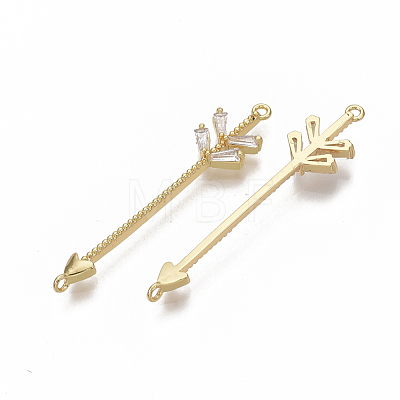 Brass Micro Pave Cubic Zirconia Links connectors KK-S354-123-NF-1