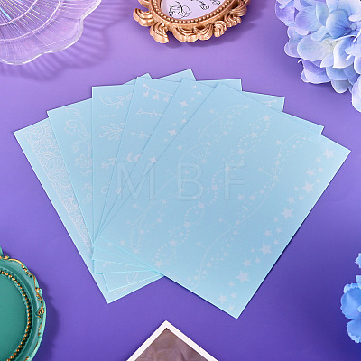 6 Sheets Luminous Paper Tattoo Stickers STIC-TAC0001-007A-1