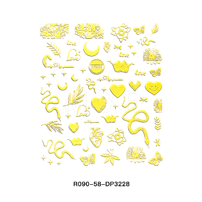 3D Metallic Star Sea Horse Bowknot Nail Decals Stickers MRMJ-R090-58-DP3228-1