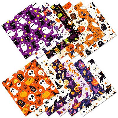 12Pcs Halloween Theme Scrapbooking Paper Pads PW-WG2CEC2-01-1