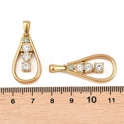 304 Stainless Steel Rhinestone Pendants STAS-P438-16G-1