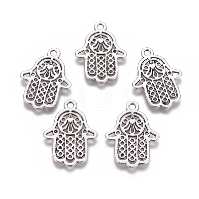 Tibetan Style Filigree Alloy Pendants TIBEP-5262-AS-FF-1
