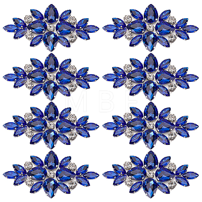 8Pcs Glass Cabochons(Hot Melt Adhesive On The Back) GGLA-FG0001-07C-1
