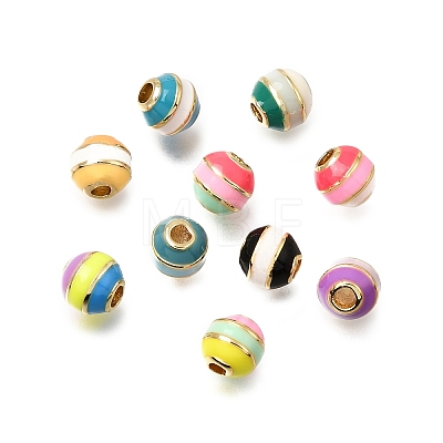 Brass Enamel Beads KK-CBA0E55-02B-G-1