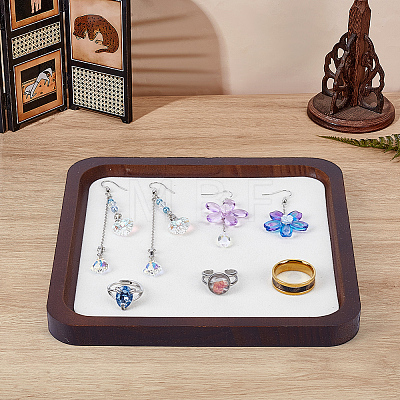 Square Wooden Organizer Display Jewelry Plates ODIS-WH0099-221D-1