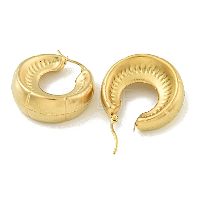 Ion Plating(IP) 304 Stainless Steel Hoop Earrings for Women EJEW-G401-01B-G-1