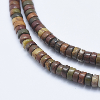 Natural Polychrome Jasper/Picasso Stone/Picasso Jasper Beads Strands X-G-E444-44-4mm-1