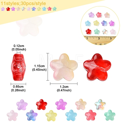 30Pcs Baking Paint Glass Beads GLAA-FS0001-99E-1