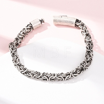 304 Stainless Steel Byzantine Chains Bracelets for Women Men BJEW-C148-05AS-01-1