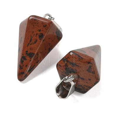 Natural Mahogany Obsidian Pendants G-B127-13P-07-1