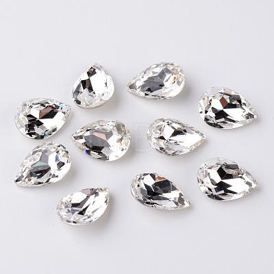 Faceted Teardrop K9 Glass Rhinestone Cabochons RGLA-I001-18x13mm-001-1