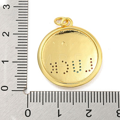 Real 18K Gold Plated Brass Micro Pave Cubic Zirconia Pendants KK-R159-38G-1