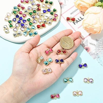 24Pcs 8 Colors Alloy Rhinestone Connector Charms FIND-YW0011-45-1