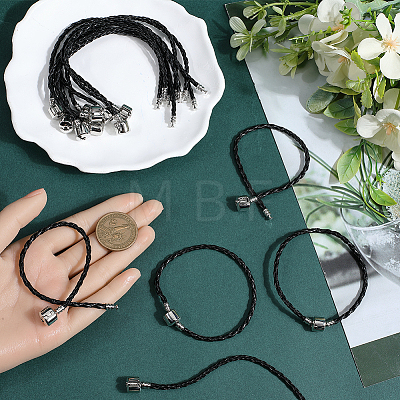 20pcs Braided PU Leather Cord Bracelet Making MAK-SC0001-30B-1