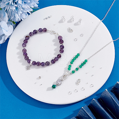 925 Sterling Silver Spring Gate Rings & Tube Bails & Lobster Claw Clasp & Open Jump Rings & Spacer Beads & Crimp Bead Cover FIND-PH0028-32-1