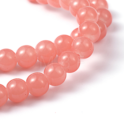 Imitation Jade Glass Beads Strands DGLA-S076-8mm-07-1