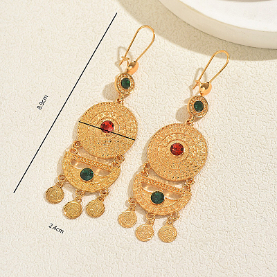 Alloy Flat Round Hoop Earrings HY5125-1