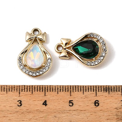 UV Plating Alloy Glass Pendants FIND-K032-27G-1