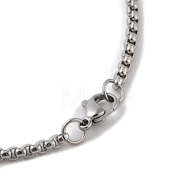 202 Stainless Steel Enamel Box Chain Sport Ball Pendant Necklaces for Men NJEW-K380-01A-02-1