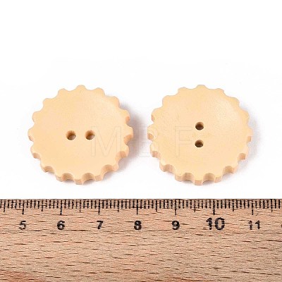 Spray Painted Natural Wood Buttons WOOD-T032-34A-1