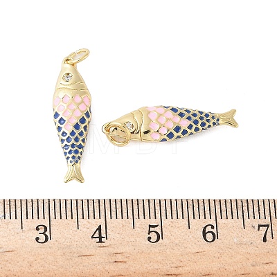 Brass Enamel Pendants KK-B148-14G-08-1