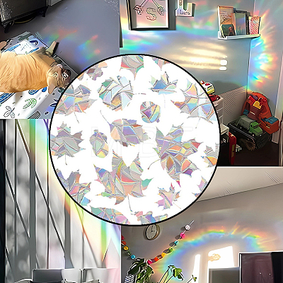 Rainbow Prism Plastic Electrostatic Glass Window Stickers DIY-WH0502-26-1
