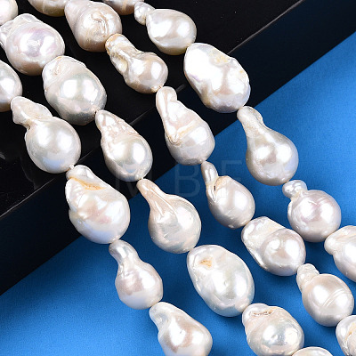 Natural Baroque Pearl Keshi Pearl Beads Strands PEAR-S019-02C-01-1