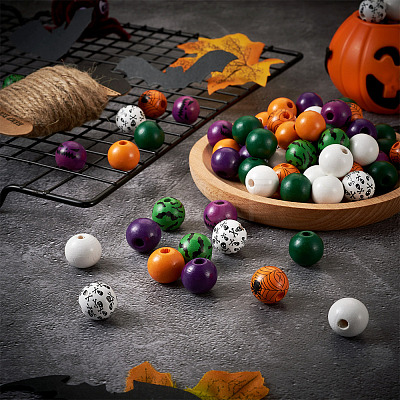 DIY Halloween Wooden Ornaments Making Kits DIY-CD0001-42-1