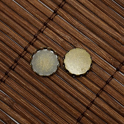 9.5~10mm Clear Domed Glass Cabochon Cover for Flat Round DIY Photo Brass Cabochon Making DIY-X0103-AB-NR-1