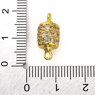 Brass Micro Pave Clear Cubic Zirconia Hollow Column Connector Charms KK-A230-05F-G-1