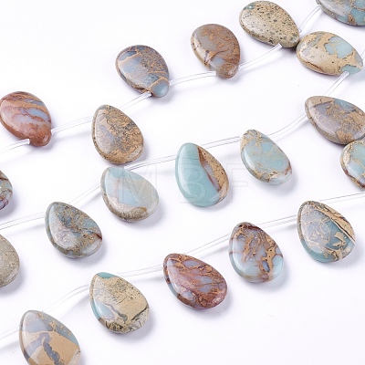 Natural Aqua Terra Jasper Beads Strands G-F612-06-1