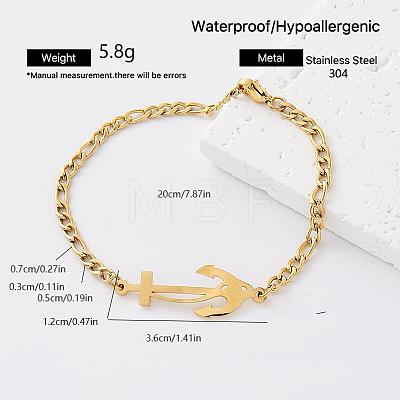 European Style 304 Stainless Steel Link Bracelets for Women OZ9661-3-1
