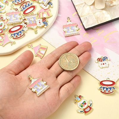 30Pcs 5 Styles Circus Theme Alloy Enamel Pendants ENAM-CJ0004-78-1