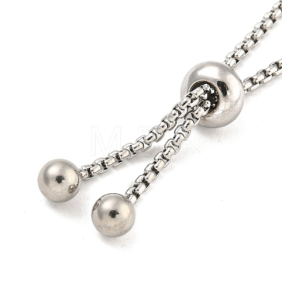 Non-Tarnish Adjustable 304 Stainless Steel Box Chain Slider Bracelet Making MAK-L038-001P-05-1