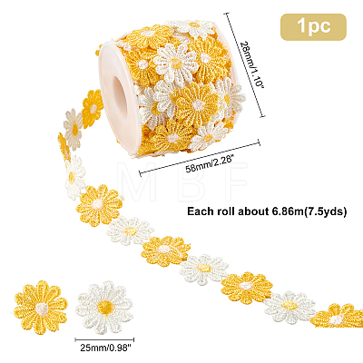  Daisy Sun Flower Decorating Polyester Lace Trims OCOR-NB0001-41E-1