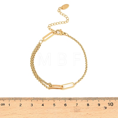 Rectangle 304 Stainless Steel Link Bracelets BJEW-Z174-01G-1