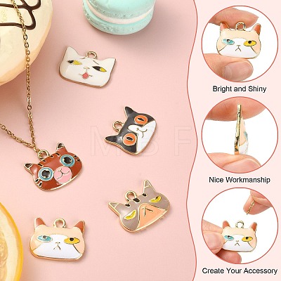 12Pcs 6 Styles Alloy Enamel Pendants ENAM-CJ0003-49-1