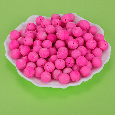 Round Silicone Focal Beads SI-JX0046A-124-1