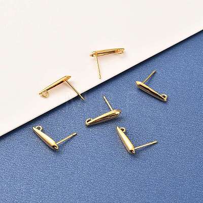 Brass Stud Earring Findings X-KK-F824-003G-1