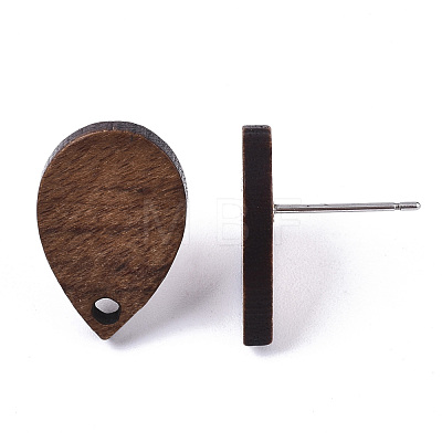 Walnut Wood Stud Earring Findings X-MAK-N033-007-1